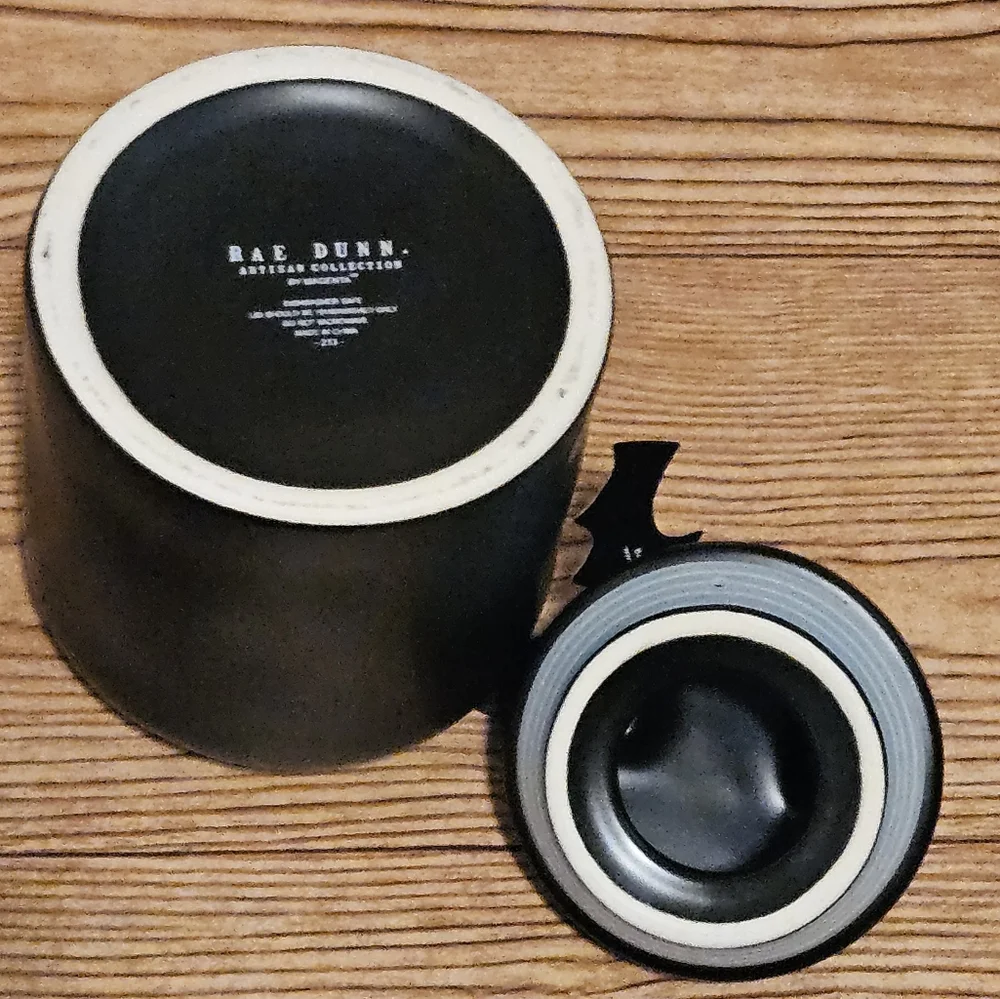 Rae Dunn BOO! Ghost Black Halloween Baby Canister - Picture 4 of 5